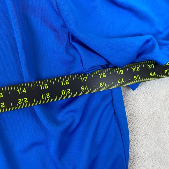 Adidas Mens Polo Shirt Medium Aeroready Climacool Short Sleeve Blue Athletic - Picture 4 of 10